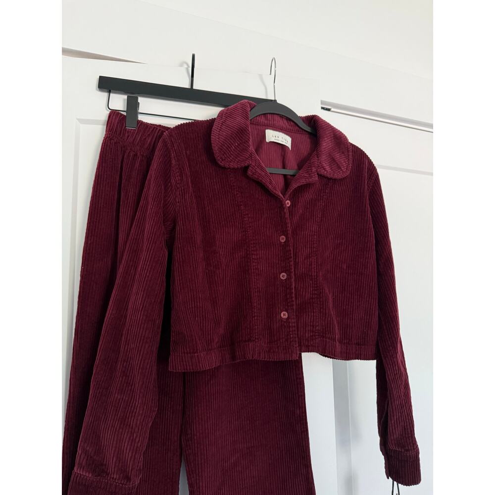 $242 New Les Tien Iris Bordeaux Corduroy Button Up - Small - Picture 9 of 9